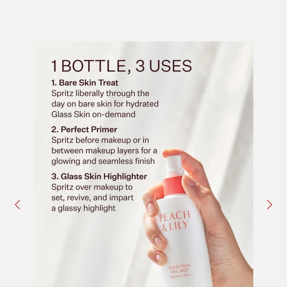 NIB Peach & Lily Glass Skin Veil Mist Hydrate + Glow 3.38 fl oz 100ml - Picture 3 of 5
